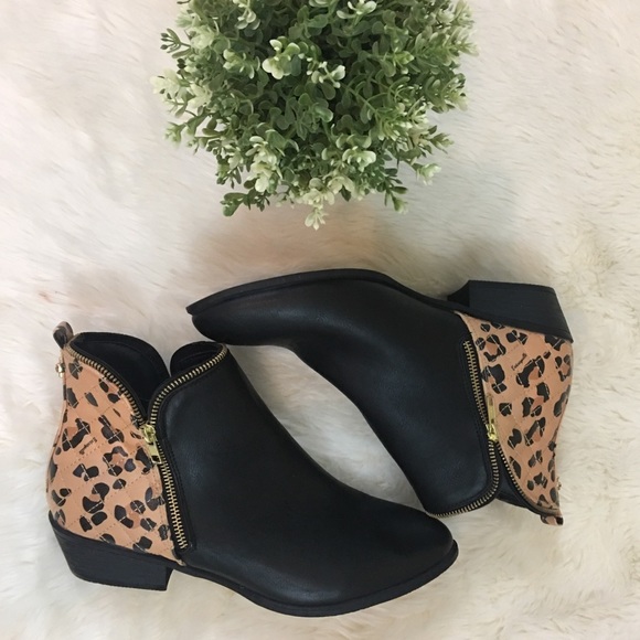 leopard and black boots